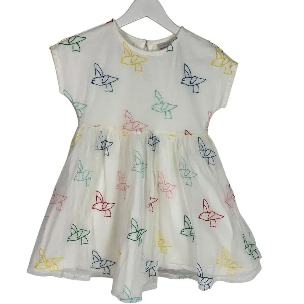 Hanna Andersson Soft Tulle Dress 120 / 6-7 Birds SPOTS